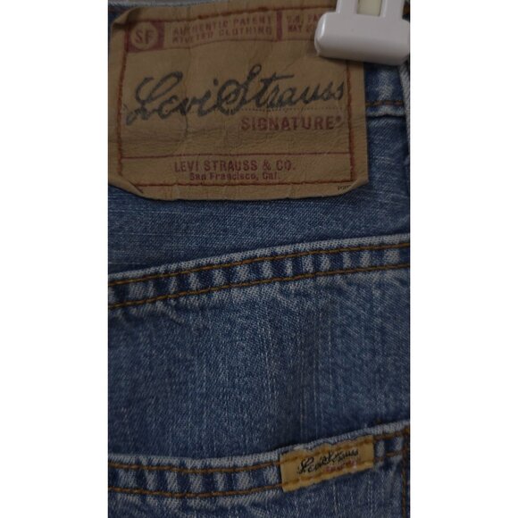 Levi Strauss Signature Mens 42x11 Medium Wash Five Pocket Bermuda denim Shorts - Picture 7 of 9